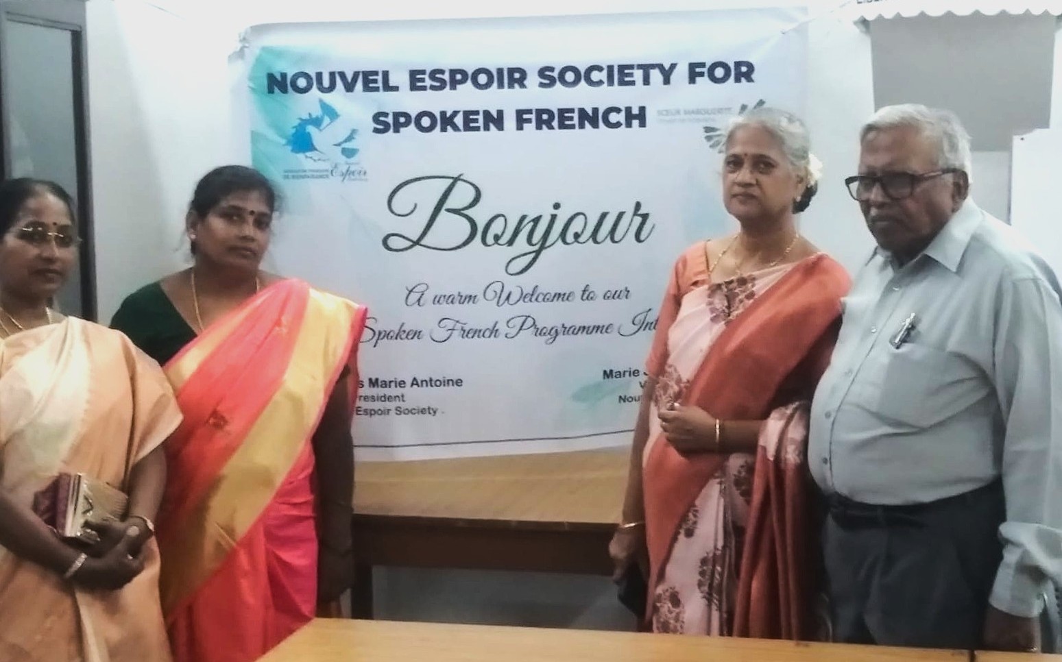 Students learning French